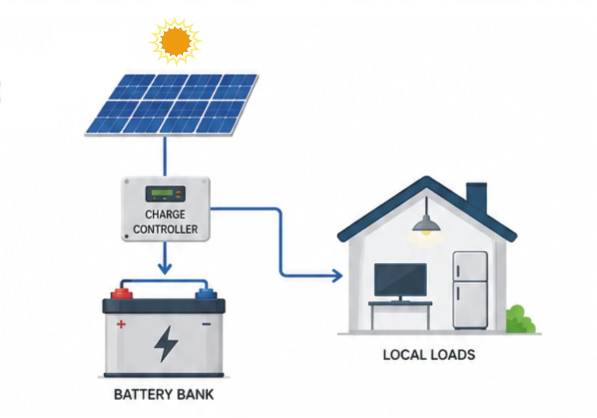 Off-grid solar system diagram by Sakthi Solar